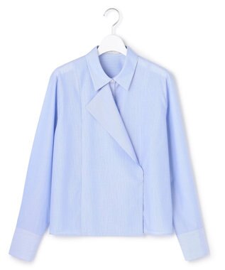 ICB 【先行予約】クリーンブロード ライダース風 クロップドシャツ ブルーストライプ