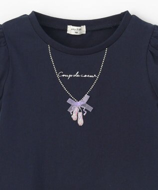 ANY KIDS ネックレス モチーフ Tシャツ ネイビー（トゥシューズ）
