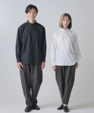 muuc 〈日本製・上質なブロード〉the amber shirt〈ユニセックス・大きいサイズあり〉〈3シーズン〉〈お顔スッキリ見せる小さめ襟のシャツ〉 ホワイト