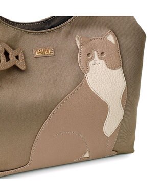 IBIZA アニマーダ　ナイロン　ハンドバッグ モカ