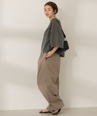 AMERICAN HOLIC ピグメント加工ミニ裏毛半袖プルオーバー Charcoal Gray