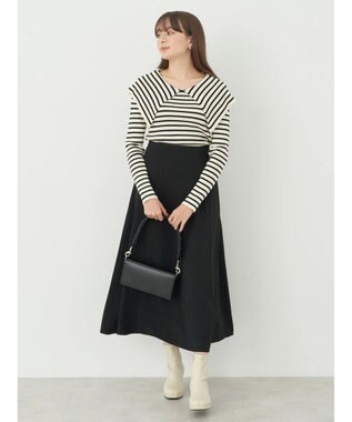 earth music&ecology バックレースアップスカート Black