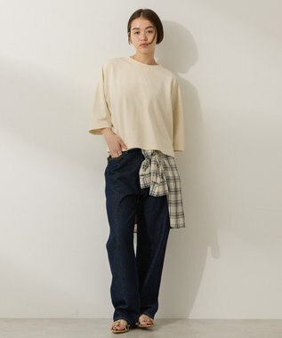 AMERICAN HOLIC ピグメント加工ミニ裏毛半袖プルオーバー Charcoal Gray