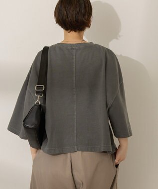 AMERICAN HOLIC ピグメント加工ミニ裏毛半袖プルオーバー Charcoal Gray