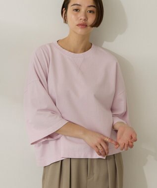 AMERICAN HOLIC ピグメント加工ミニ裏毛半袖プルオーバー Charcoal Gray