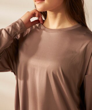 OP／FILA 【FILA】犬や猫の毛がつきにくいルームウェア上下セット/長袖 ブラウン