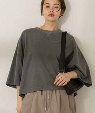 AMERICAN HOLIC ピグメント加工ミニ裏毛半袖プルオーバー Charcoal Gray