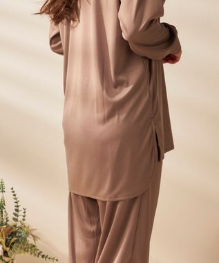 OP／FILA 【FILA】犬や猫の毛がつきにくいルームウェア上下セット/長袖 ブラウン