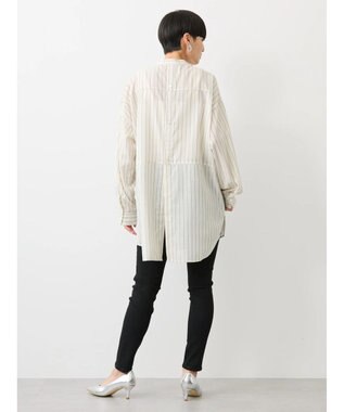 AMERICAN HOLIC イージーケア＋接触冷感　Ｗポケットシャツチュニック Stripe Ivory