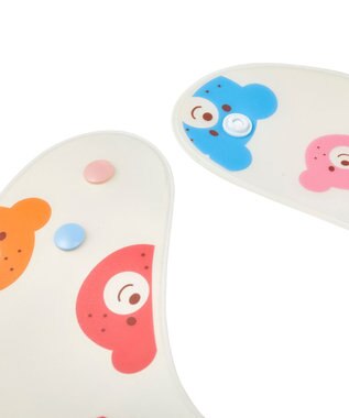 MIKI HOUSE HOT BISCUITS 総柄 お食事スタイ 白