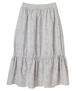 earth music&ecology フラワーティアードテックスカート Grayish Blue