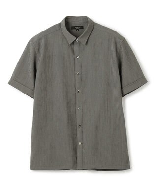 JOSEPH HOMME 新素材【通気性/ストレッチ】トリコサッカーストレッチ 　レギュラーカラー半袖シャツ グレー系