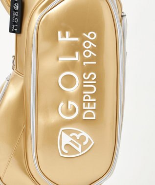 23区GOLF 【UNISEX】エレガントエナメルキャディバッグ　キャスター付きで移動もラクチン ゴールド系