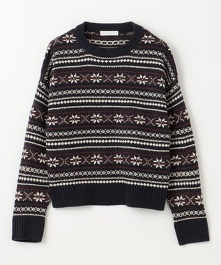 ANY 【洗濯機可能】ソフトアクリルスノージャガードニット ネイビー