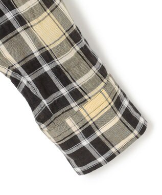 23区 【WEB限定】シャーリング チェック シャツ ブラックチェック