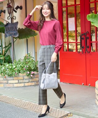 ANY SIS 【Oggi1月号掲載】ショルダーパール調 ニット ローズピンク