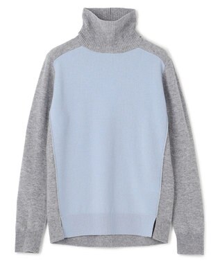BEIGE， 【WEB限定】ROGAN / タートルネックニット Sax×L Gray