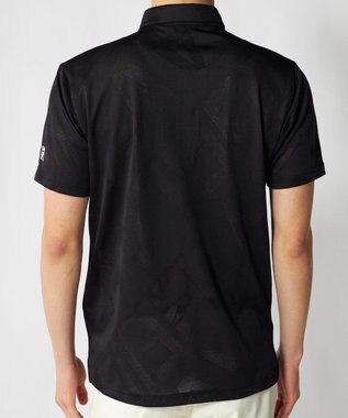 FILA GOLF／marie claire 【FILA GOLF】メッシュ加工ビックロゴ半袖ポロシャツ ブラック