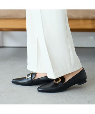 MODE ET JACOMO <carino>【レイン対応】バックルローファー ブラック