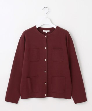 自由区 S レーヨンストレッチ カーディガン ボルドー