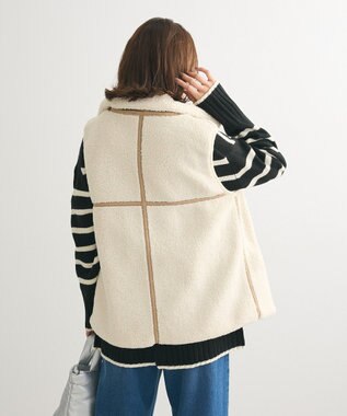 Green Parks スタンドカラーボアＺＩＰベスト Beige