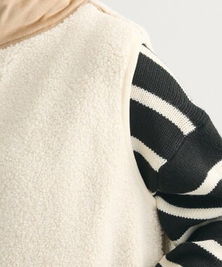 Green Parks スタンドカラーボアＺＩＰベスト Beige