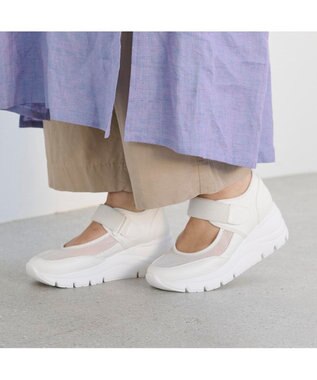 ing <ing>【WEB限定】厚底メッシュストラップスニーカー アイボリー