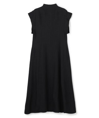 BEIGE， BERNARD / リネン混 フロントジップ スタンドカラードレス Black