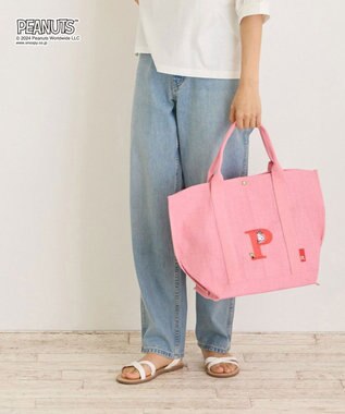 ROOTOTE 8598【スヌーピー】IP.ミディアム.ジュート.ピーナッツ-9D 03：P-ピンク