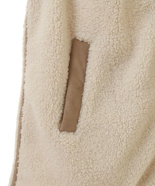 Green Parks スタンドカラーボアＺＩＰベスト Beige