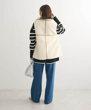 Green Parks スタンドカラーボアＺＩＰベスト Beige