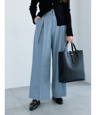 Te chichi ピンストライプタックワイドパンツ