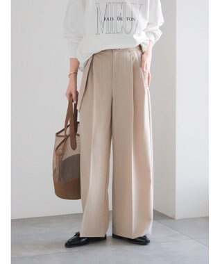 Te chichi ピンストライプタックワイドパンツ