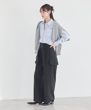 earth music&ecology スタンダードシャツ Stripe Blue