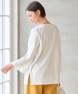 自由区 S 【洗える】エッセンシャルポンチクルーネック カットソー アイボリー系