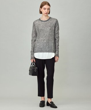 ICB L 【洗える】 シルキーシアーモヘヤ ニットプルオーバー グレー系