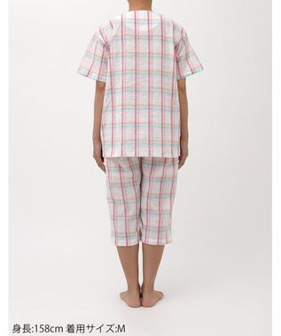 ワコール／睡眠科学 パジャマ 5分袖 半袖 7分丈 綿混(本体) 上下セット 前開き レディース YDT142 睡眠科学／ワコール ピンク