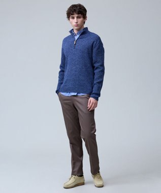 J.PRESS MEN ウール×カシミヤの上質素材【Cash Lamb's Wool】ハーフジップ ニット_25年モデル ネイビー系