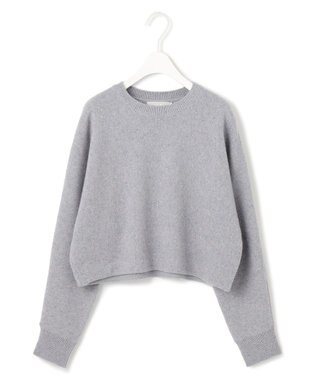 ICB 【洗える】ソフトカシミヤミックス ラメノットヤーンニット ライトグレー系