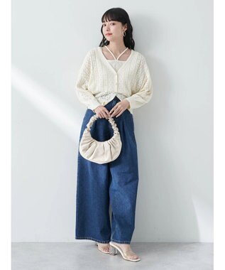 earth music&ecology キラキラボタンハートカーディガン Ivory