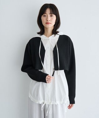 YECCA VECCA ZIPニットレイヤードフーディーシャツ