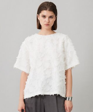 【洗える】 ヘアリーシアージャカード ブラウス