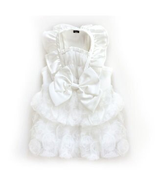 PET PARADISE cherircouture ローズチュールワンピース 《ホワイト》 小型犬 ホワイト