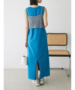 Green Parks ニットビスチェ付きカットソーワンピース Blue
