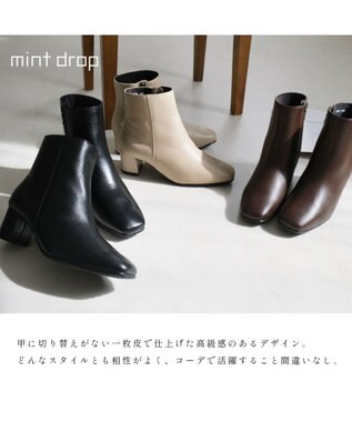 Pointer 【石岡真実さん着用】本革ショートブーツ ブラック