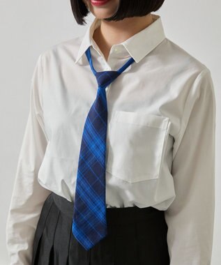 WEGO 【SCHOOLITEM】チェックスクールネクタイ ブルーチェック2