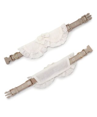 PET PARADISE ペットパラダイス コットンレース首輪  SS ベージュ