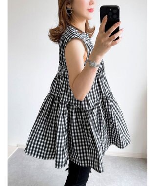 Green Parks コルセット風ミニワンピースⅡ Gingham Check