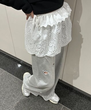 WEGO エンブロレースリボンスカート ホワイト