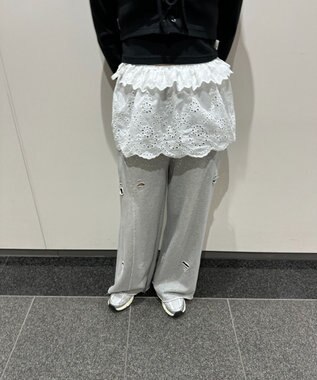 WEGO エンブロレースリボンスカート ホワイト